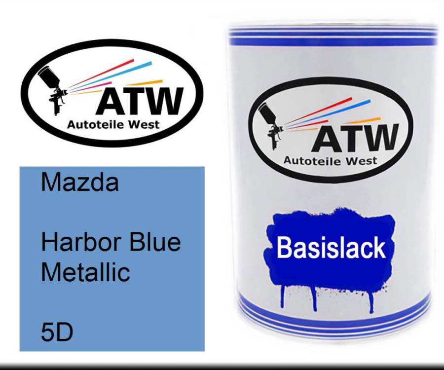 Mazda, Harbor Blue Metallic, 5D: 500ml Lackdose, von ATW Autoteile West.